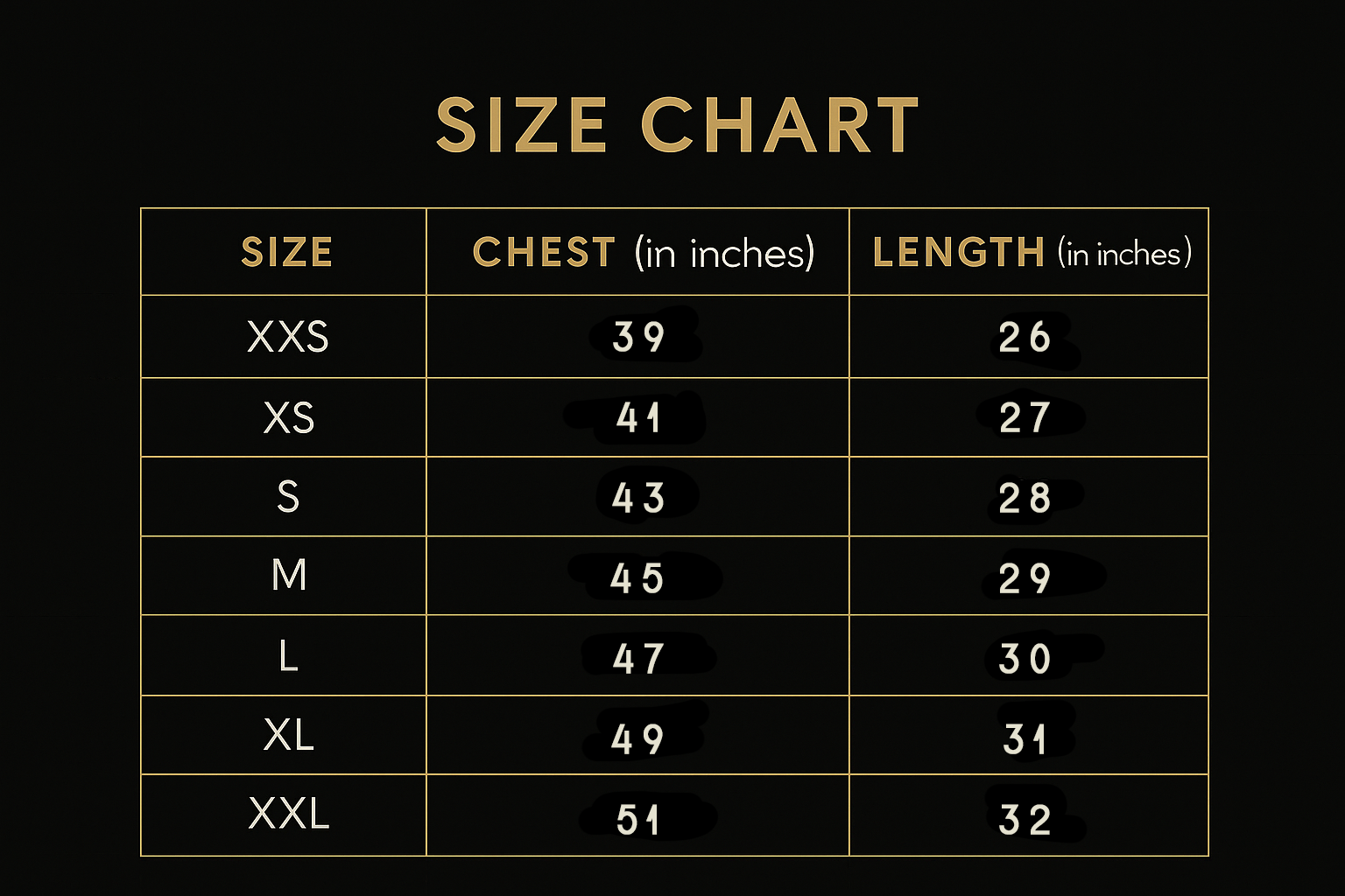 Size Chart