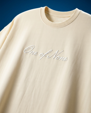 One of None Raw Cream Boxy Oversized Tee