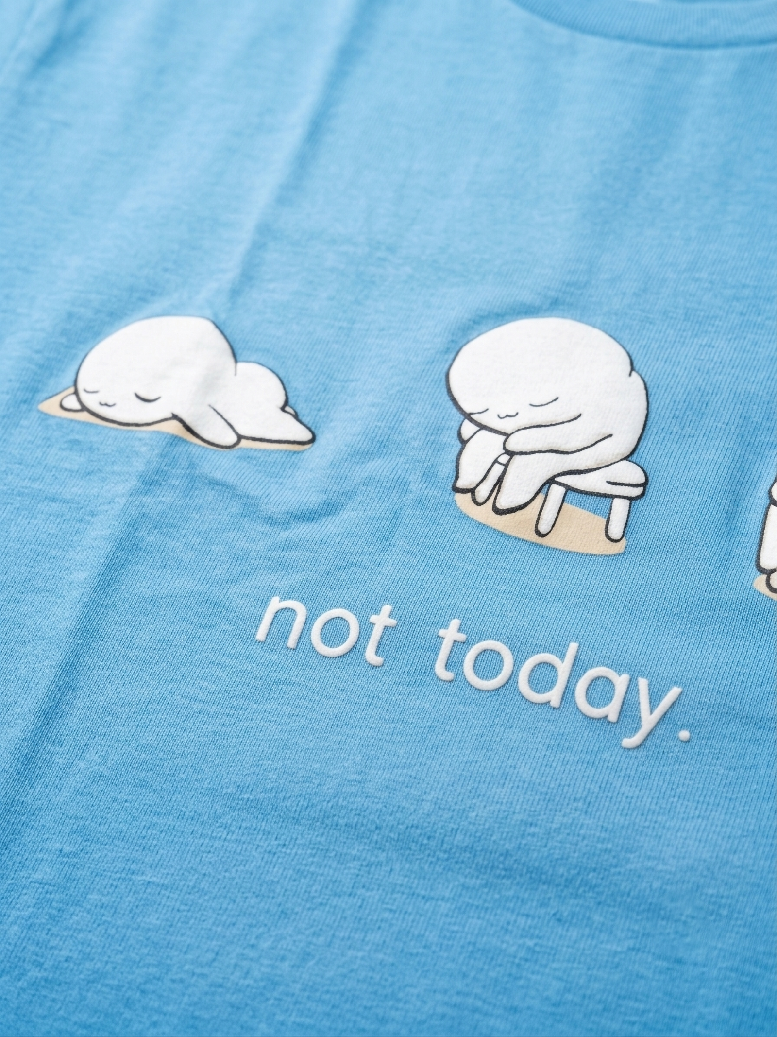 Not Today Baby Blue Boxy Oversized Tee - Image 4