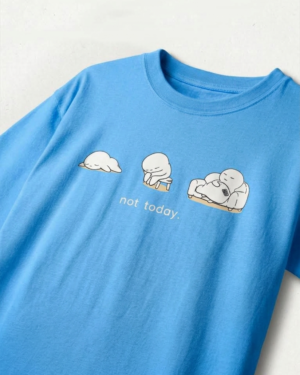 Not Today Baby Blue Boxy Oversized Tee